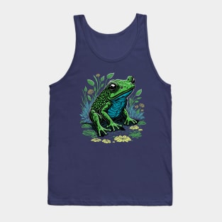 Pond Frog Graphic Design Tank Top